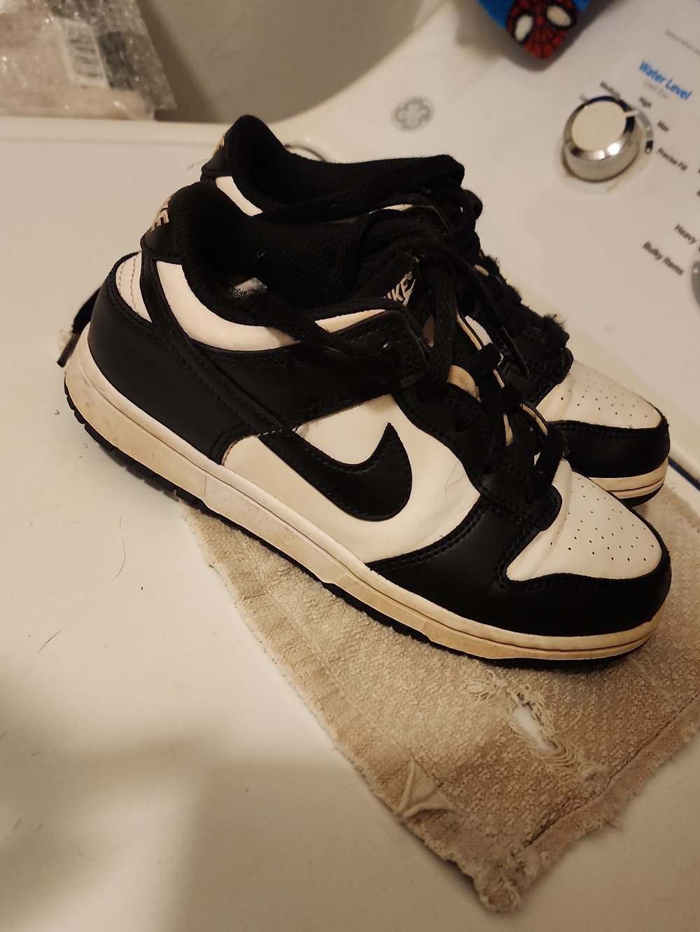 Nike Kids Black & White Low-Top Sneakers with Swoosh "Panda Dunks"